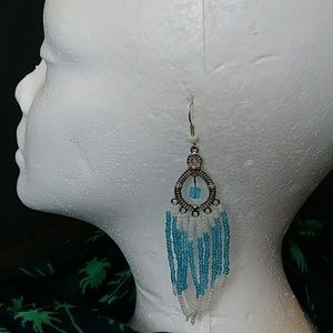 Hand made bead seed earrings!
